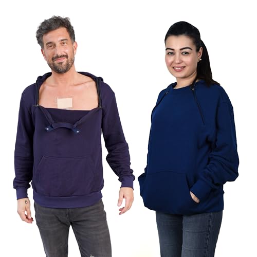 Amazon.com: Inspired Comforts Mens/Unisex Chemo Port Access Hoodie